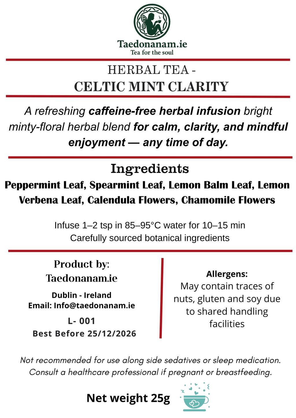 Celtic Mint Clarity – Herbal Mint Tea for Digestion & Mental Clarity | Gile na mBaintreacha