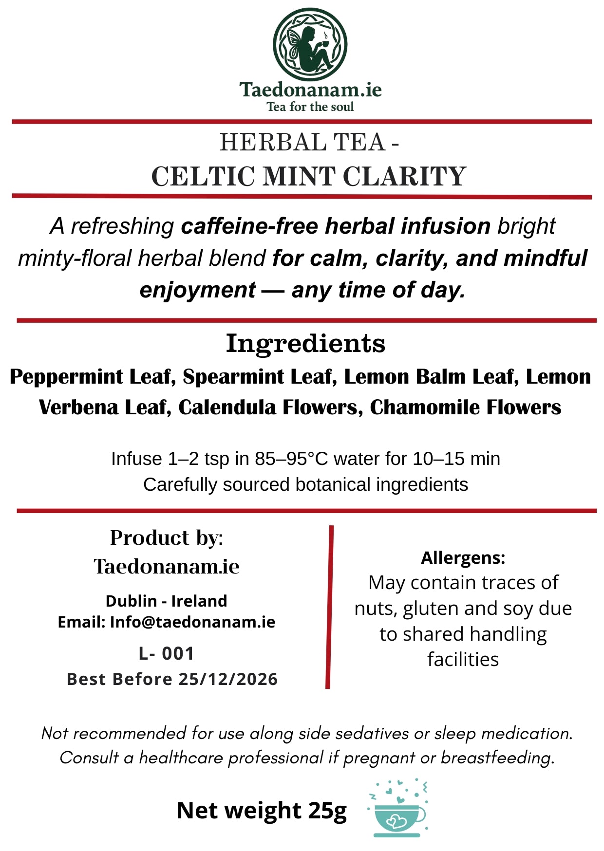 Celtic Mint Clarity – Herbal Mint Tea for Digestion & Mental Clarity | Gile na mBaintreacha