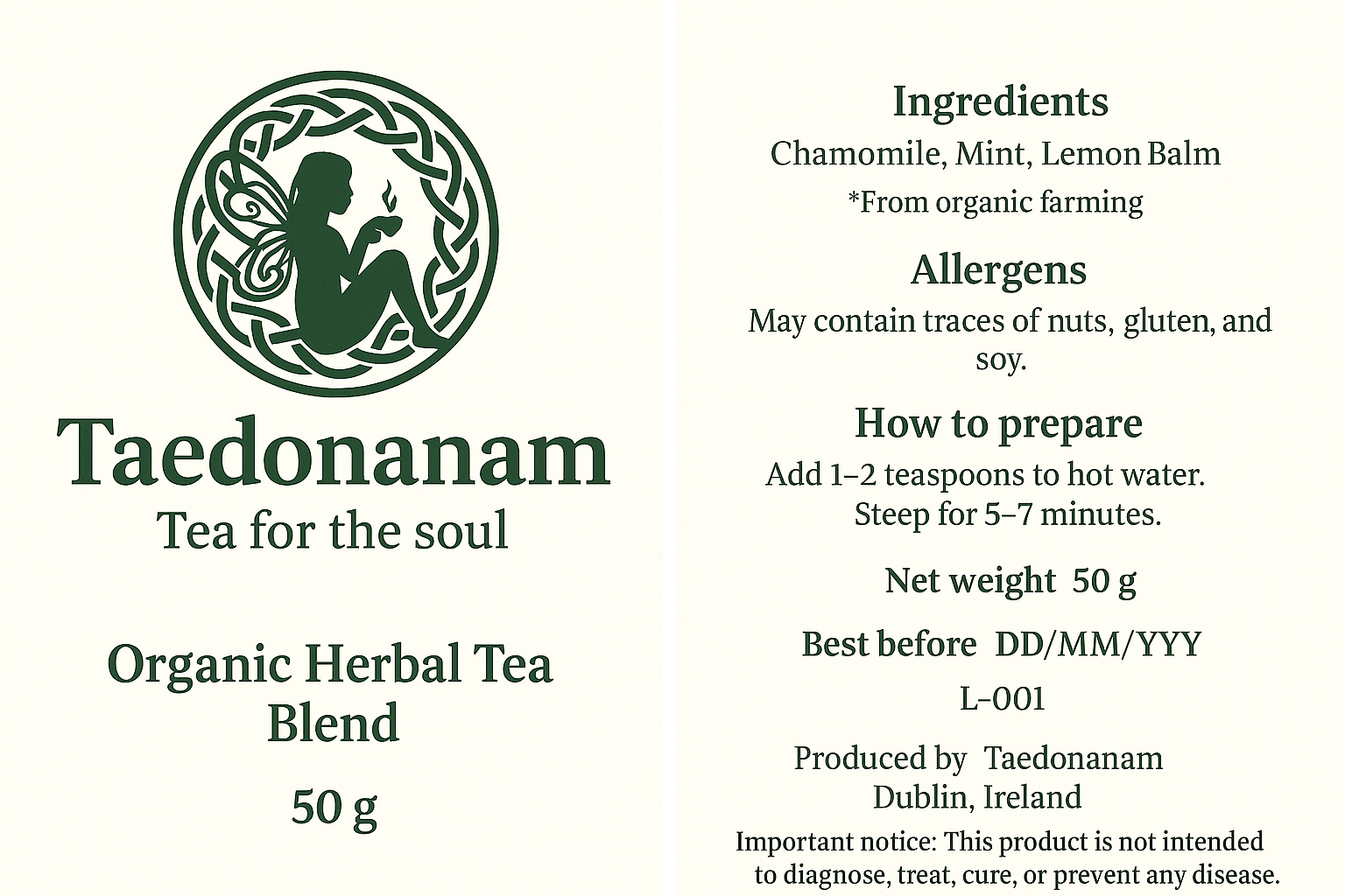 Celtic Ice Mind – Caffeine-Free Herbal Mint Tea for Clarity & Digestion