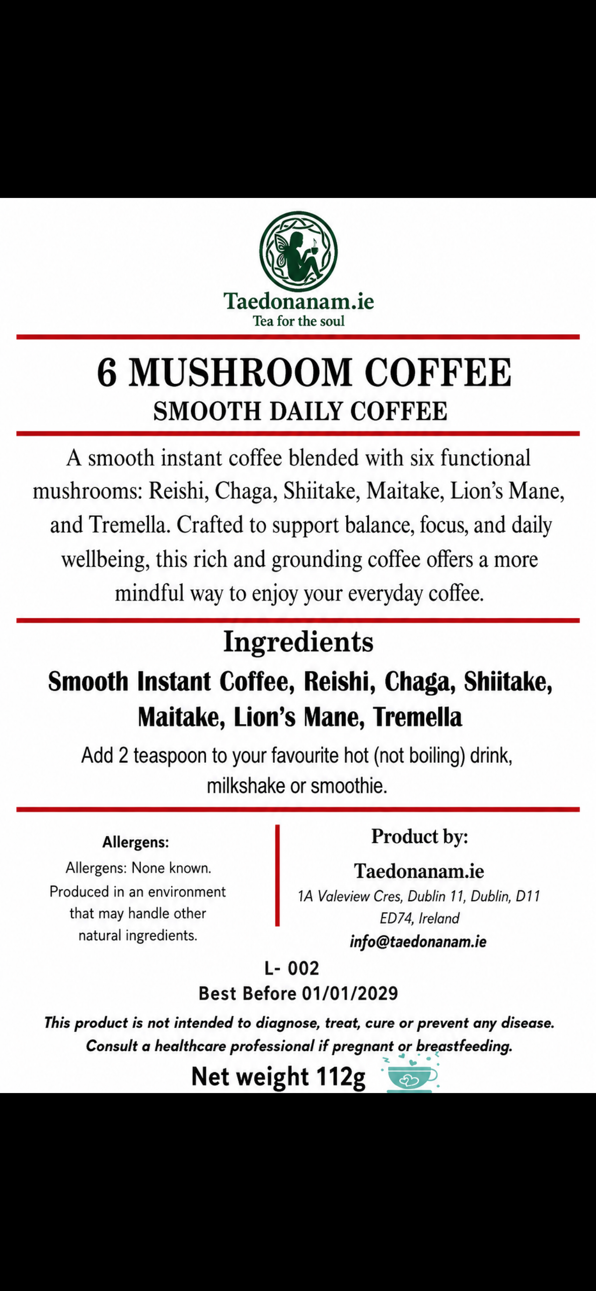 6 MUSHROOM COFFEE - Smooth Daily Coffee